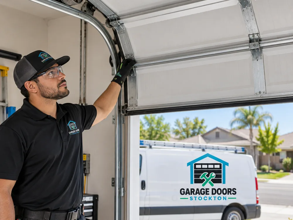 Garage door traveling smoothly in the track after alignment and cable replacement